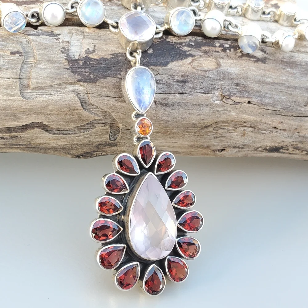 Nicky Butler Limited RAJ Collection Multi Gemstone NB Necklace Sterling #28/75 - Picture 7 of 16